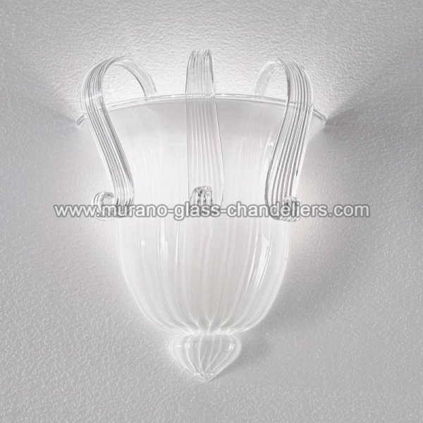 【MURANO GLASS CHANDELIERS】イタリア・ヴェネチアンガラスウォールライト2灯「MARINELLA」（W300×D200×H330mm）
