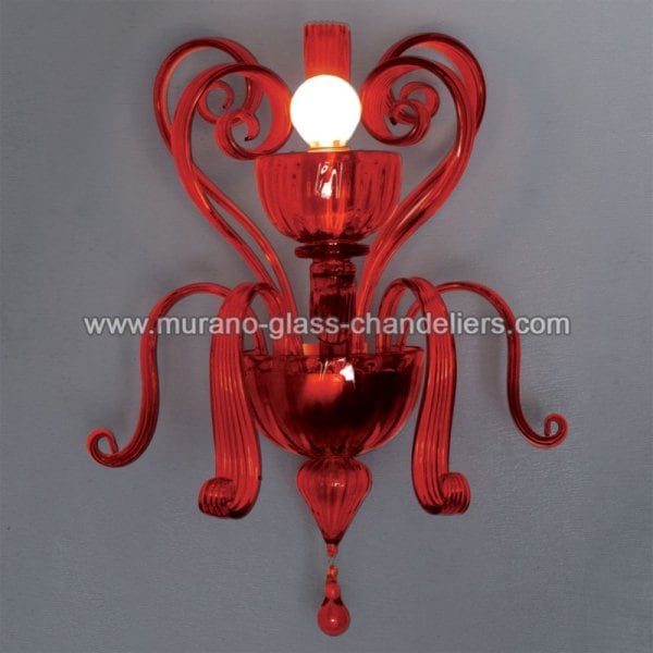 【MURANO GLASS CHANDELIERS】イタリア・ヴェネチアンガラスウォールライト1灯「SOGNO」（W380×H450mm）