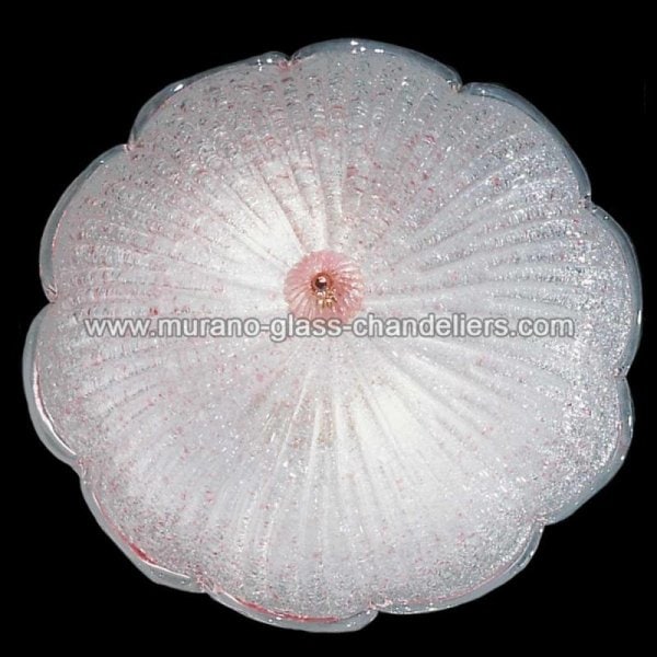 【MURANO GLASS CHANDELIERS】イタリア・ヴェネチアンガラスシーリングライト3灯「EVELYNE」（W500×H130mm）