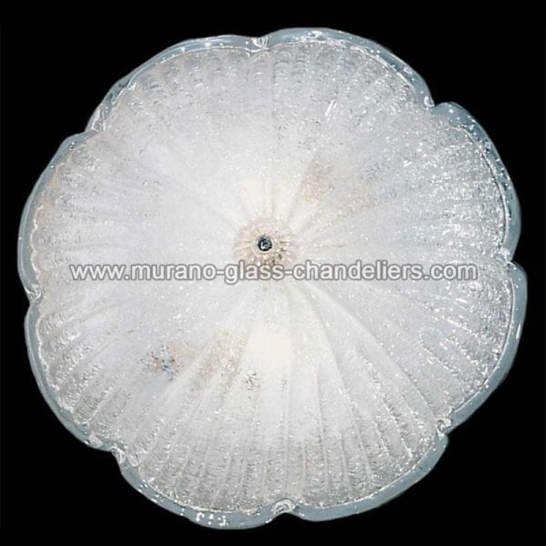 【MURANO GLASS CHANDELIERS】イタリア・ヴェネチアンガラスシーリングライト3灯「EVELYNE」（W500×H130mm）