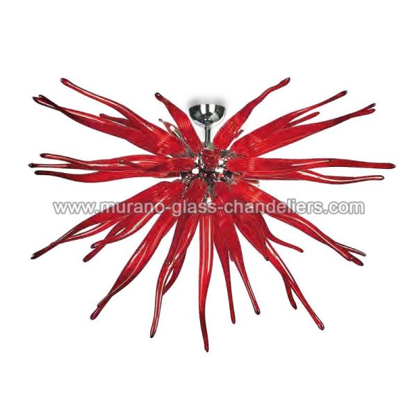 【MURANO GLASS CHANDELIERS】イタリア・ヴェネチアンガラスシーリングライト8灯「SEDUZIONE」（W1400×H900mm）