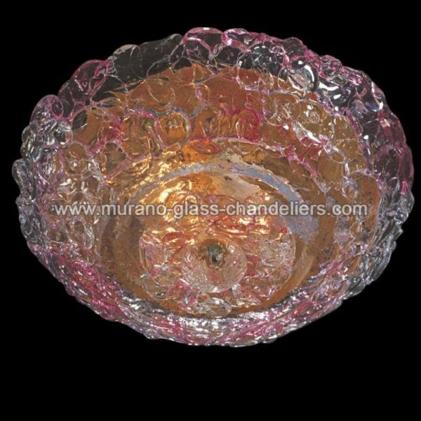 【MURANO GLASS CHANDELIERS】イタリア・ヴェネチアンガラスシーリングライト4灯「VIVALDI」（W500×H100mm）