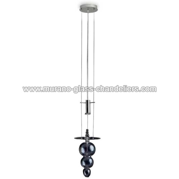 【MURANO GLASS CHANDELIERS】イタリア・ヴェネチアンガラスペンダントライト1灯「BULBO」（W230×H1500mm）