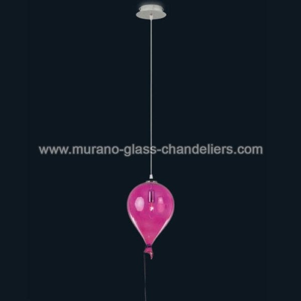 【MURANO GLASS CHANDELIERS】イタリア・ヴェネチアンガラスペンダントライト1灯「COMPLEANNO」（W200×H1200mm）