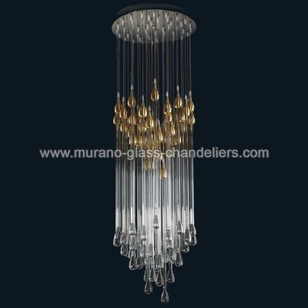【MURANO GLASS CHANDELIERS】イタリア・ヴェネチアンガラスシャンデリア48灯「DAWSON」（W600×H900mm）