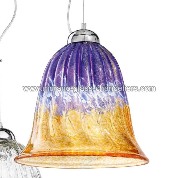 【MURANO GLASS CHANDELIERS】イタリア・ヴェネチアンガラスペンダントライト1灯「FRIDA」（W320×H350mm）