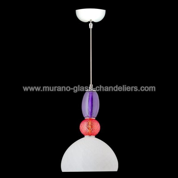 【MURANO GLASS CHANDELIERS】イタリア・ヴェネチアンガラスペンダントライト1灯「JOAQUIN」（W220×H330mm）