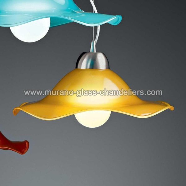 【MURANO GLASS CHANDELIERS】イタリア・ヴェネチアンガラスペンダントライト1灯「MARILUNA」（W380×H80mm）