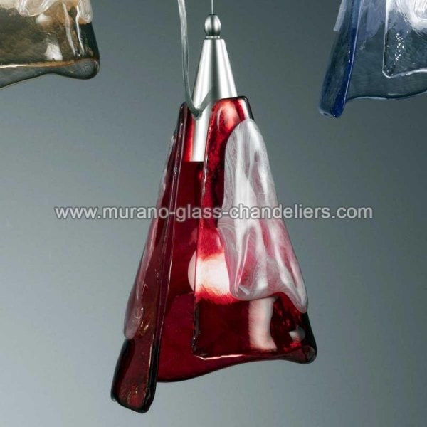 【MURANO GLASS CHANDELIERS】イタリア・ヴェネチアンガラスペンダントライト1灯「MARISTELLA」（W260×H390mm）