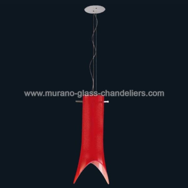 【MURANO GLASS CHANDELIERS】イタリア・ヴェネチアンガラスペンダントライト1灯「SPACCO」（W110×H250mm）