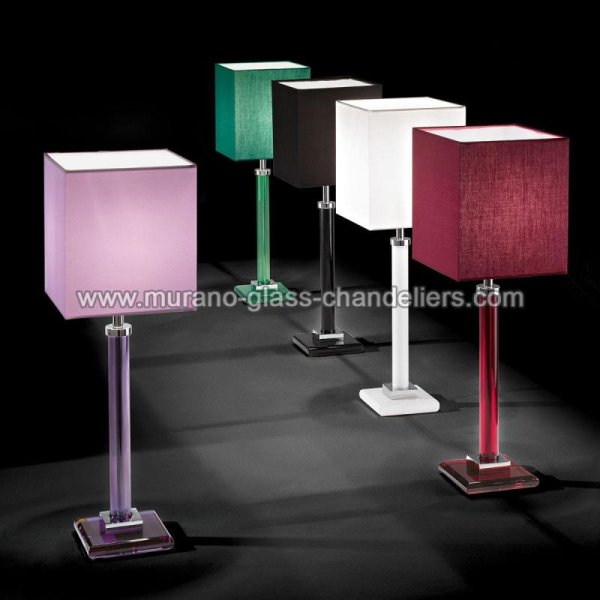 【MURANO GLASS CHANDELIERS】イタリア・ヴェネチアンガラステーブルライト1灯（グリーン）「BATTIATO」（W170×H520mm）