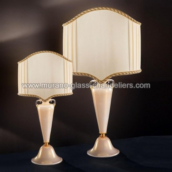 【MURANO GLASS CHANDELIERS】イタリア・ヴェネチアンガラステーブルライト1灯「ERMENEGILDO」(Lサイズ)（W340×H570mm）