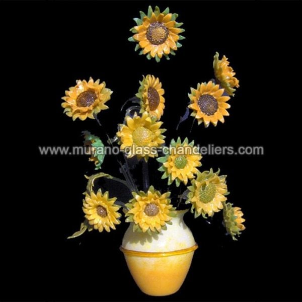 【MURANO GLASS CHANDELIERS】イタリア・ヴェネチアンガラステーブルライト1灯「GIRASOLI」（W400×H550mm）