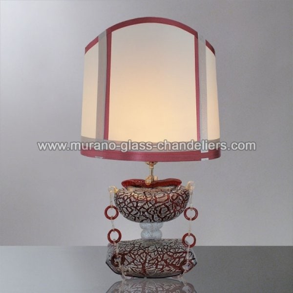 【MURANO GLASS CHANDELIERS】イタリア・ヴェネチアンガラステーブルライト1灯「IANIRA」（W350×H680mm）