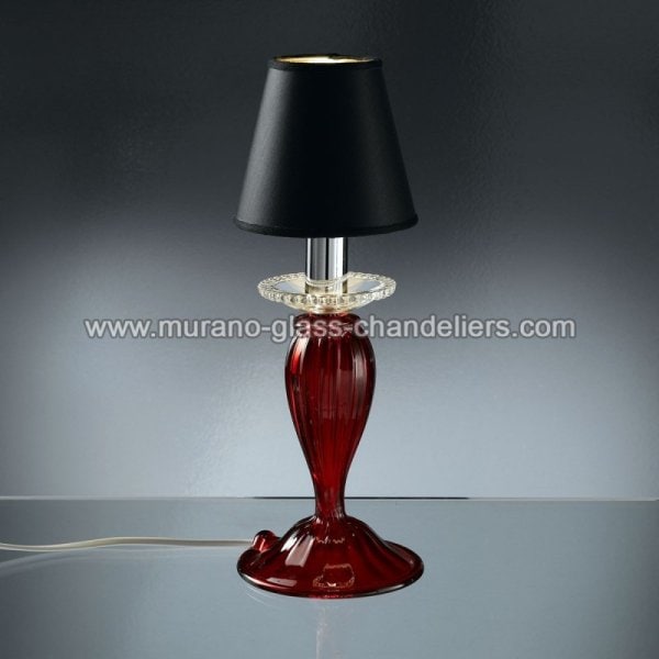 【MURANO GLASS CHANDELIERS】イタリア・ヴェネチアンガラステーブルライト1灯「BANQUO」（W120×D260×H340mm）