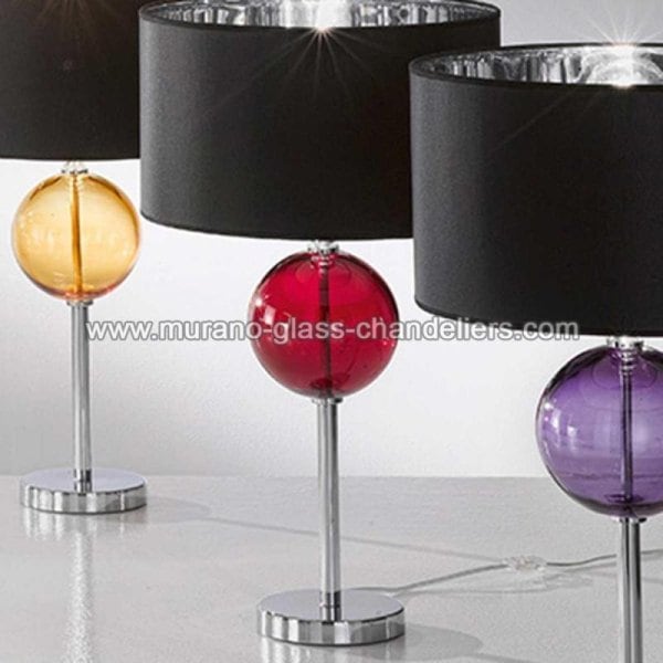 【MURANO GLASS CHANDELIERS】イタリア・ヴェネチアンガラステーブルライト1灯「SANTINA」（レッド）（W350×H680mm）