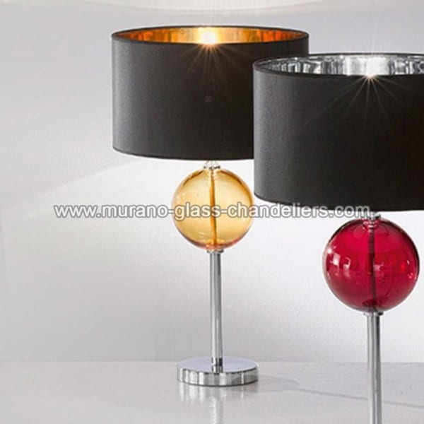 【MURANO GLASS CHANDELIERS】イタリア・ヴェネチアンガラステーブルライト1灯「SANTINA」（アンバー）（W350×H680mm）