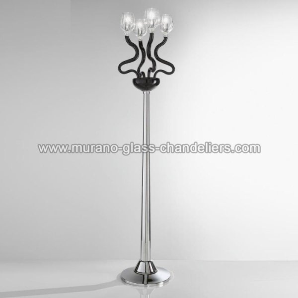 【MURANO GLASS CHANDELIERS】イタリア・ヴェネチアンガラスフロアライト4灯「GUENDALINA」（W430×H1930mm）