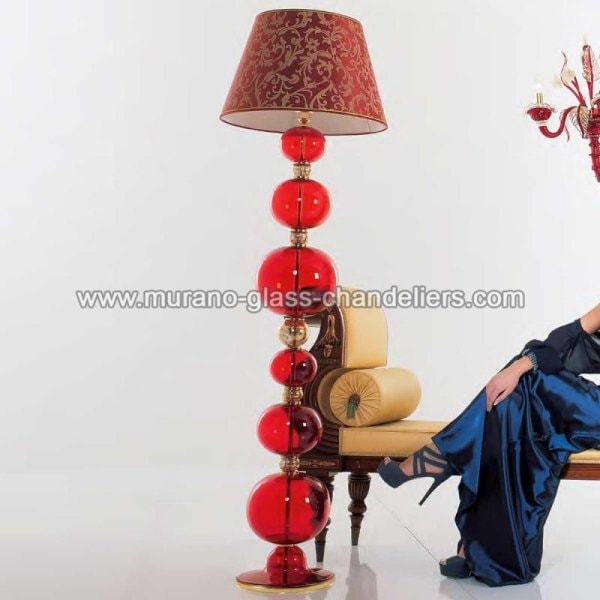【MURANO GLASS CHANDELIERS】イタリア・ヴェネチアンガラスフロアライト1灯「SOFFICE」（W550×H1850mm）