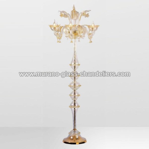 【MURANO GLASS CHANDELIERS】イタリア・ヴェネチアンガラスフロアライト6灯「ZORAIDA」（W800×H1930mm）