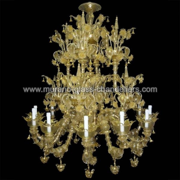 【MURANO GLASS CHANDELIERS】イタリア・ヴェネチアンガラスシャンデリア12灯「ADELCHI」（W1200×H1500mm）