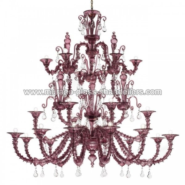 【MURANO GLASS CHANDELIERS】イタリア・ヴェネチアンガラスシャンデリア24灯「ALTEA」（W1800×H1850mm）