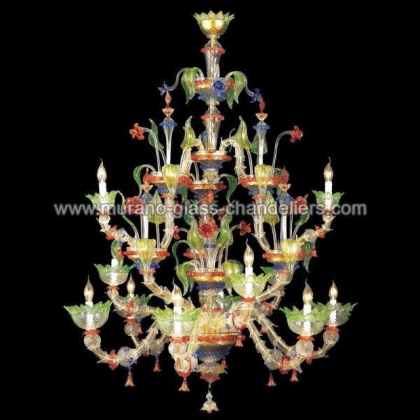 【MURANO GLASS CHANDELIERS】イタリア・ヴェネチアンガラスシャンデリア12灯「ARBOREO」（W1100×H1300mm）