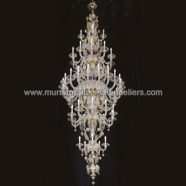 【MURANO GLASS CHANDELIERS】イタリア・ヴェネチアンガラスシャンデリア50灯「BARBERINI」（W1800×H5000mm）