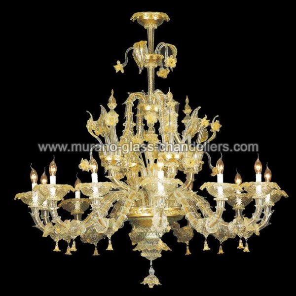【MURANO GLASS CHANDELIERS】イタリア・ヴェネチアンガラスシャンデリア12灯「CINZIA」（W1300×H1300mm）