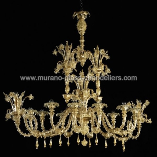 【MURANO GLASS CHANDELIERS】イタリア・ヴェネチアンガラスシャンデリア12灯「OASI」(OVAL)（W1600×D1100×H1400mm）