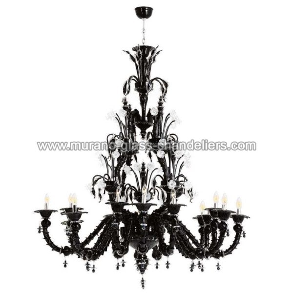 【MURANO GLASS CHANDELIERS】イタリア・ヴェネチアンガラスシャンデリア12灯「ODINO」（W1630×H1500mm）