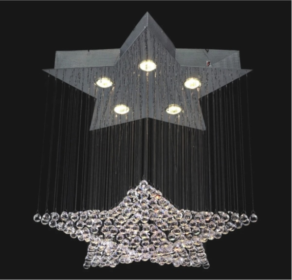 【CLT】アメリカ・クリスタルシャンデリア 5灯 クローム(W609×D609×H660mm)*