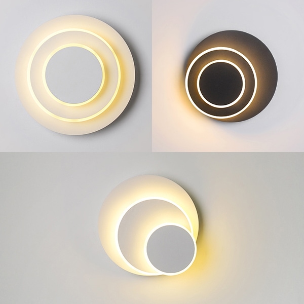 【リーズナブル】【TESN】インテリア照明ウォールライト・ラウンド型 φ240mm（ブラック／ホワイト）*** ウォールライト・ブラケットライト