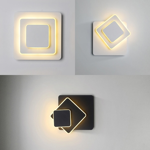 【リーズナブル】【TESN】インテリア照明ウォールライト・スクエア型 240×240mm（ブラック／ホワイト）*** ウォールライト・ブラケットライト