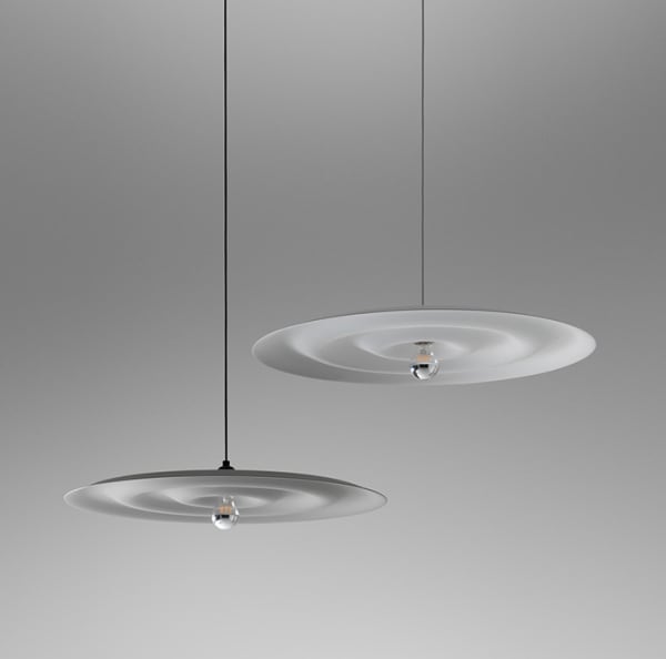 【リーズナブル】インテリア照明 デザインペンダントライト 1灯 グレー／ホワイト（Ф400×H50mm） 