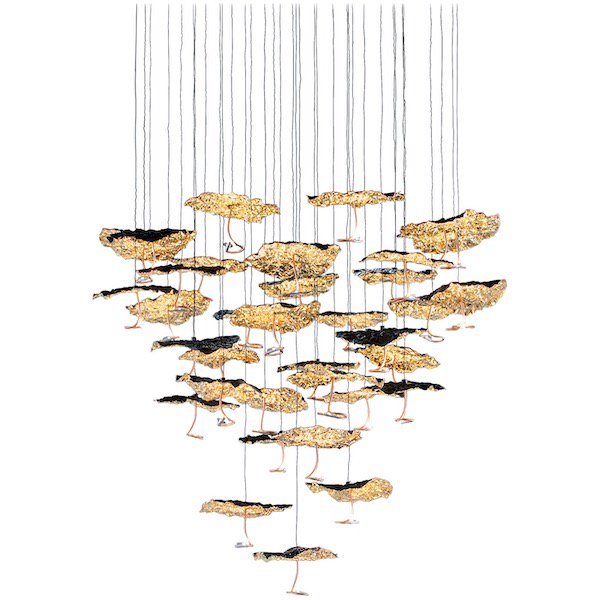 【Catellani & Smith】 イタリア・LEDインテリア照明「Gold Moon Chandelier」ゴールド (H3000mm)