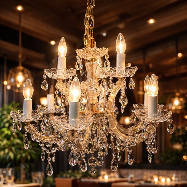 【LA LUCE】特価品！クリスタルシャンデリア 9灯 ゴールド ＜アスフールクリスタル使用＞ (Φ620×H450mm)