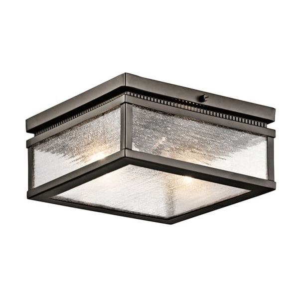 【KICHLER】アメリカ・アウトドアシーリングライト「Manningham」2灯(W300×H130mm)