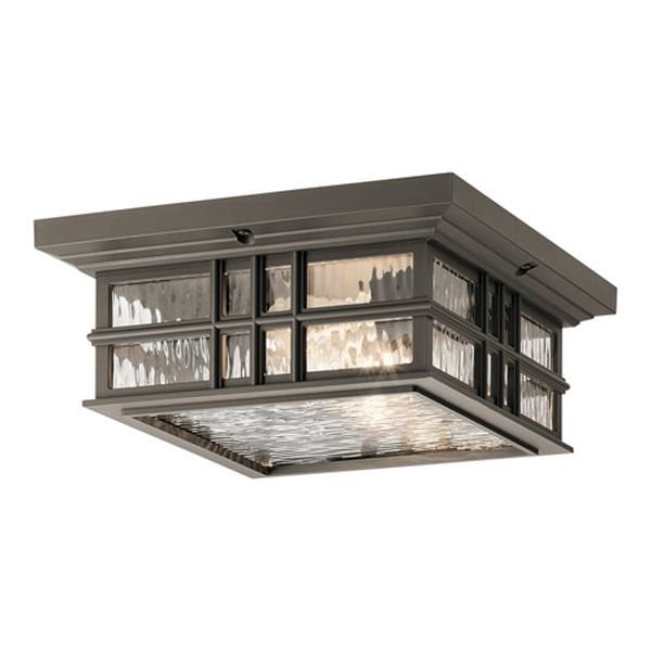 【KICHLER】アメリカ・アウトドア・デザインシーリングライト「Beacon Square」2灯(W300×H130mm)