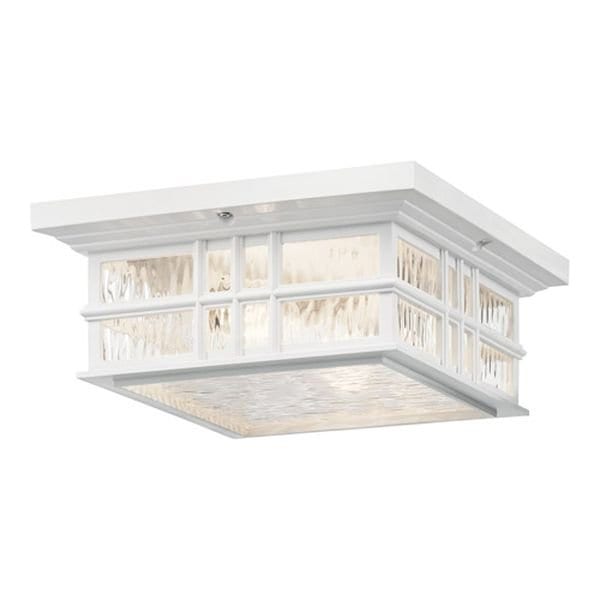 【KICHLER】アメリカ・アウトドア・デザインシーリングライト「Beacon Square」2灯(W300×H130mm)