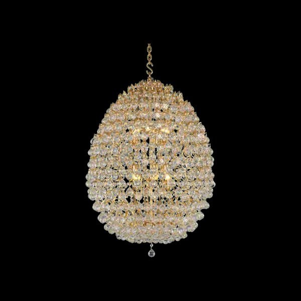 【Asfour Crystal】エジプト・クリスタルシャンデリア832／80  ゴールド 12灯 (Φ800×H1000mm)