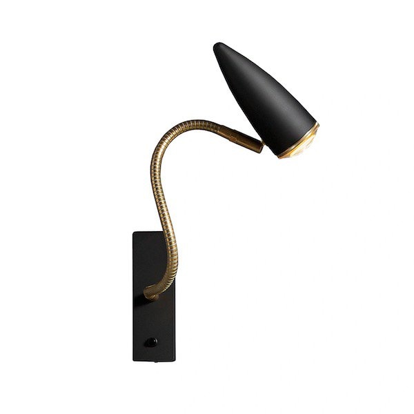 【Catellani & Smith】 イタリア・LEDインテリア照明「CicloItalia Flex W1」1灯 ブラック／ブラス (H300-500mm)