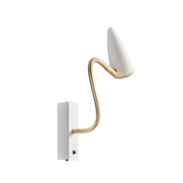 【Catellani & Smith】 イタリア・LEDインテリア照明「CicloItalia Flex W1」1灯 ホワイト／ブラス (H300-500mm)