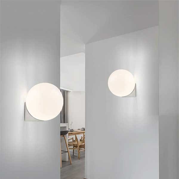 【リーズナブル】ガラスボールウォールライト 1灯 ゴールド／クローム （L150×W150mm）*** ウォールライト・ブラケットライト