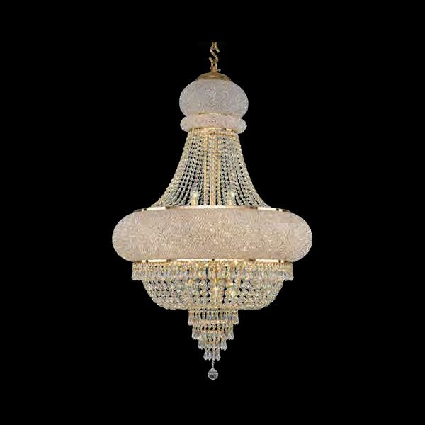 【Asfour Crystal】エジプト・クリスタルシャンデリア4020／60  ゴールド 15灯 (Φ620×H970mm)