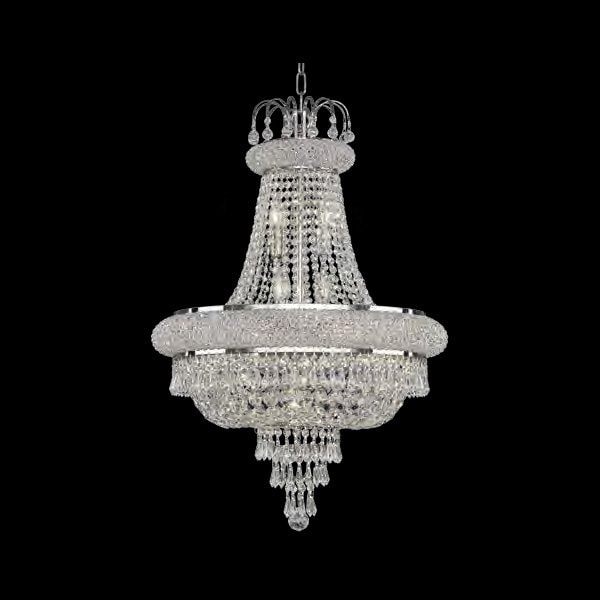 【Asfour Crystal】エジプト・クリスタルシャンデリア4080／55  ゴールド／クローム 12灯 (Φ550×H860mm)