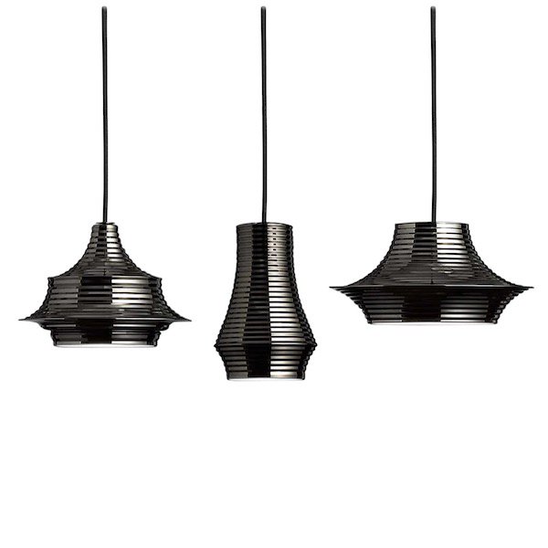 【Bover】 スペイン・インテリア照明「Tibeta Set 3」Black Chrome, Black Fabric Cable
