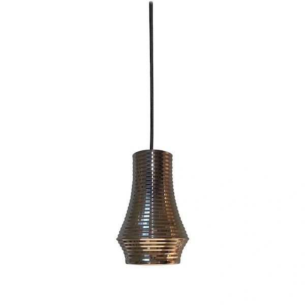 【Bover】 スペイン・インテリア照明「Tibeta 01」Antique Brass, Black Fabric Cable
 (Φ120×H180mm)
