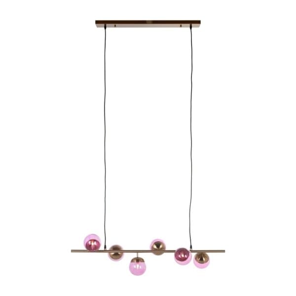 【Richmond Interiors】オランダ・インテリア照明「Bente」ピンク　6灯（W1075×D300×H260mm）