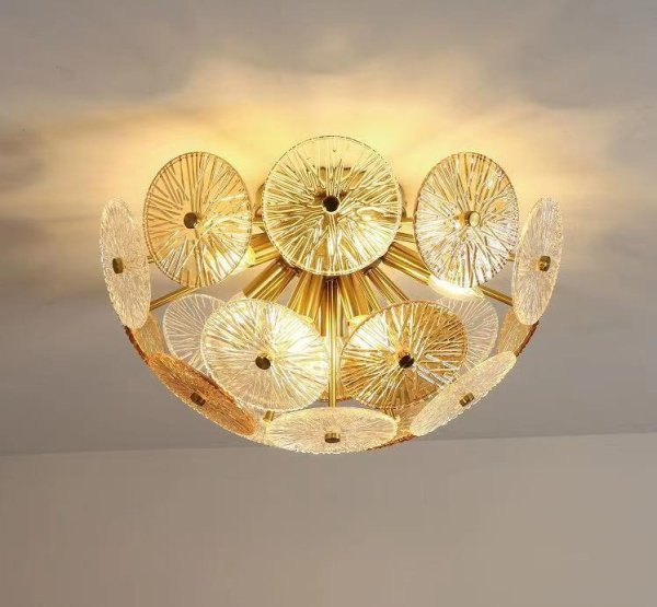 インテリア照明　北欧シャンデリア　ゴールド（W600mm）